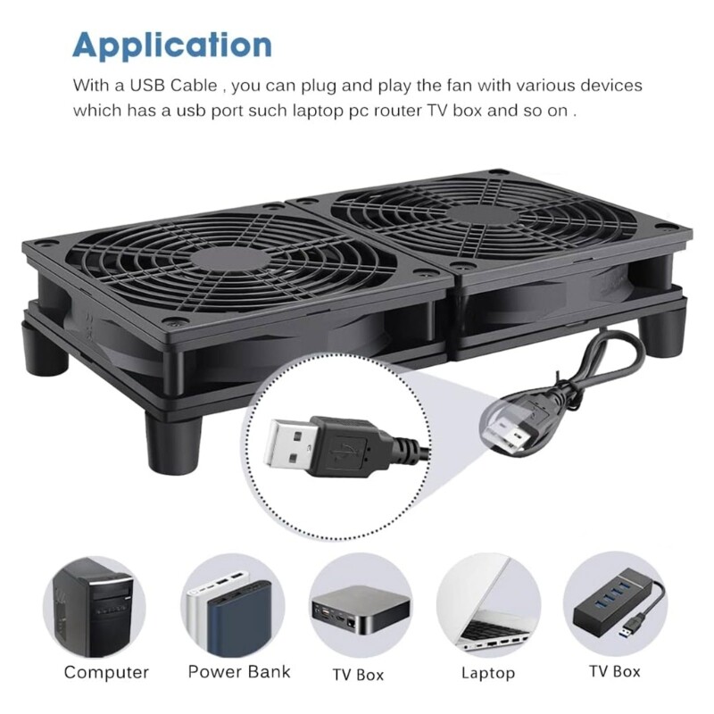 High Speed USB Fans PC Chassis Temperature Control Fan 2400RPM 2 Fans Efficient