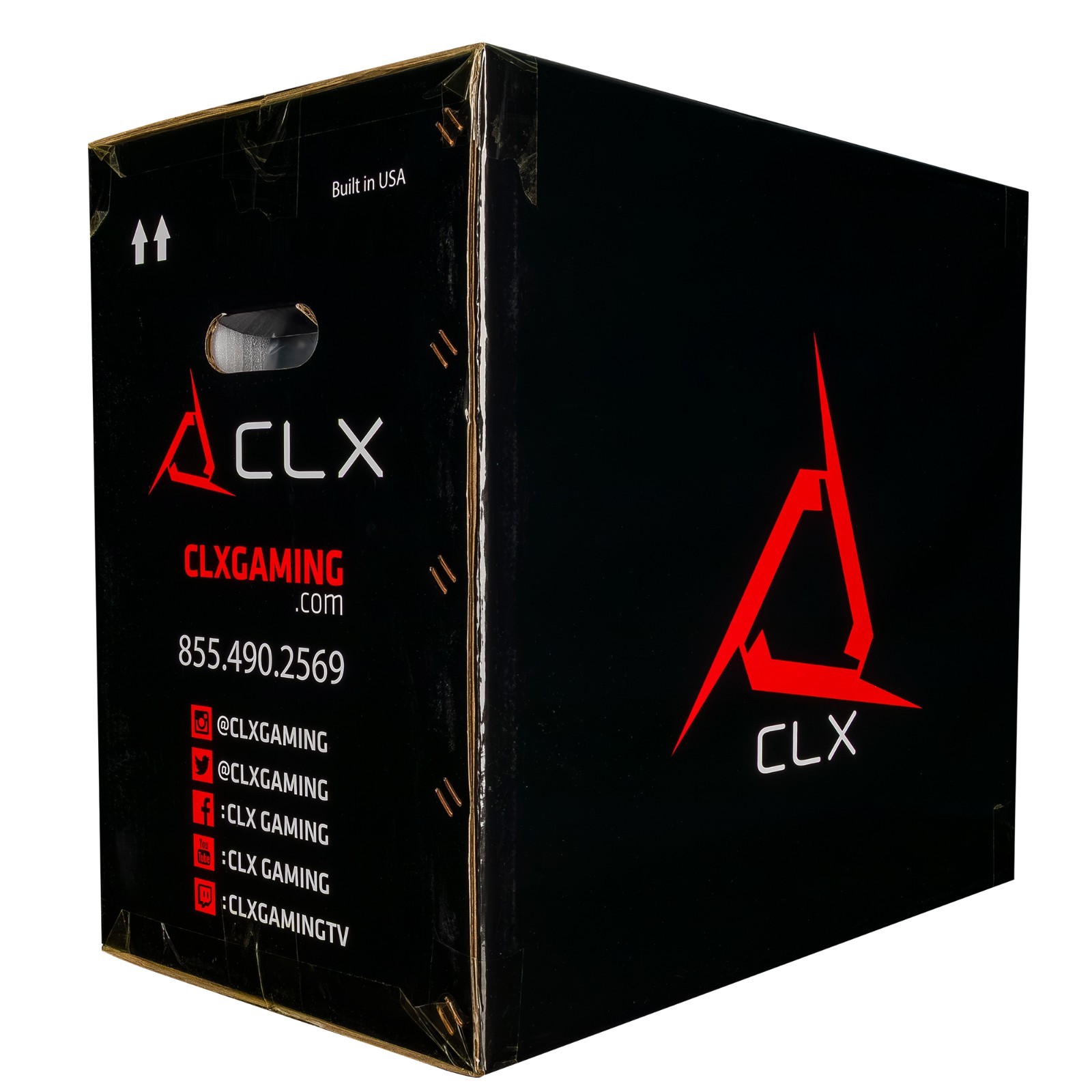 CLX Spear Micro Tower Black, Tempered Glass, Includes 3 RGB Fans, no PSU, MATX