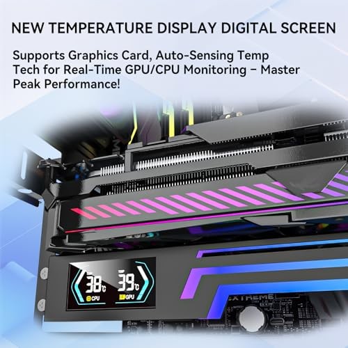 Universal Graphics Card for ARGB GPU Support Bracket with CPU & GPU Temp Display