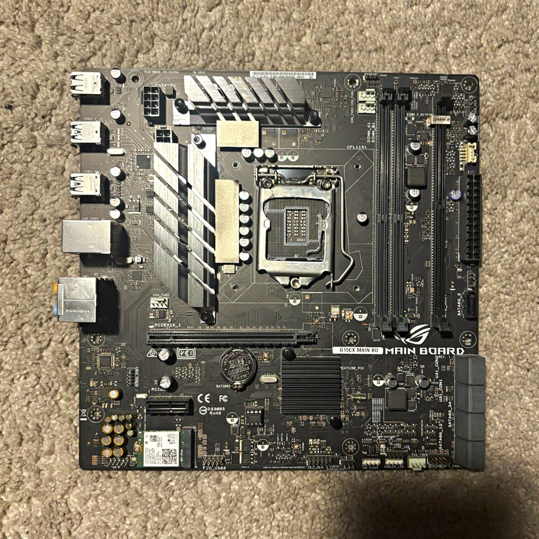 ASUS G15CX MAIN BD MicroATX Intel LGA1200 DDR4 2-DIMM M.2 On-Board Audio
