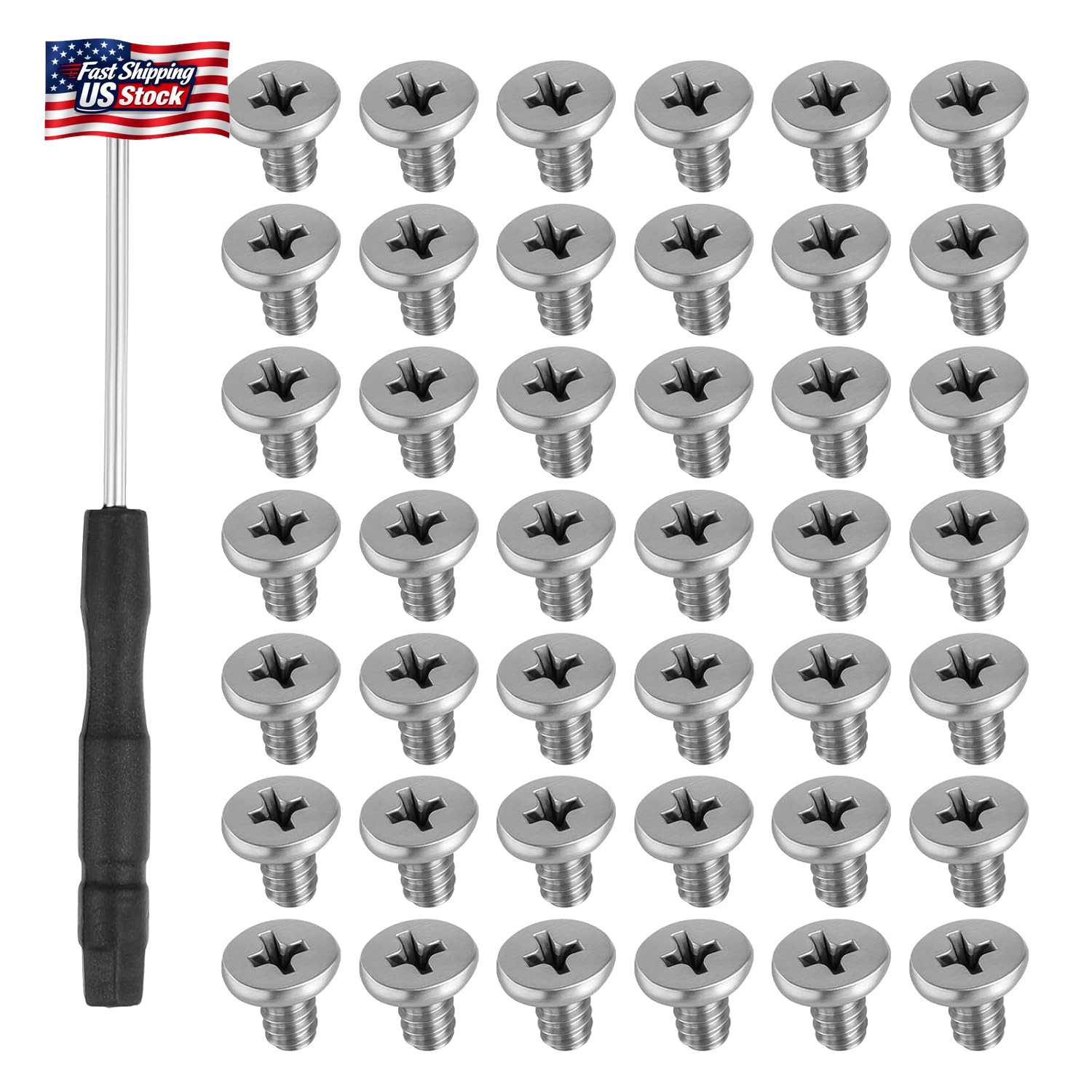 50 PCS M.2 SSD Mounting Screws Kit, Pcie Nvme M2 X 3 MM Replacement Phillips Fla