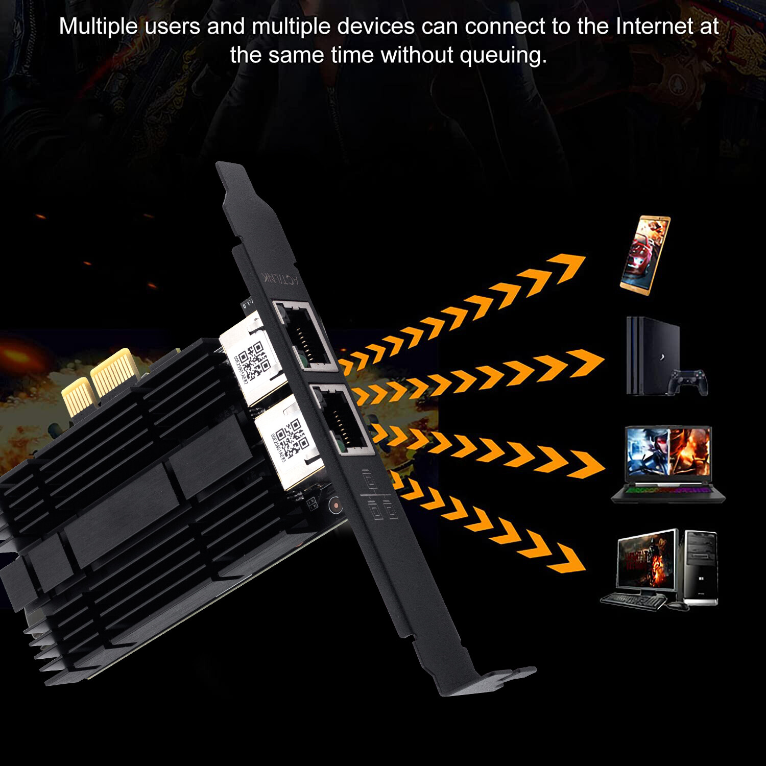Dual Port 2.5G Gigabit LAN Gaming Card Network Card Intel I225 PCI-E x1 RJ45 NIC