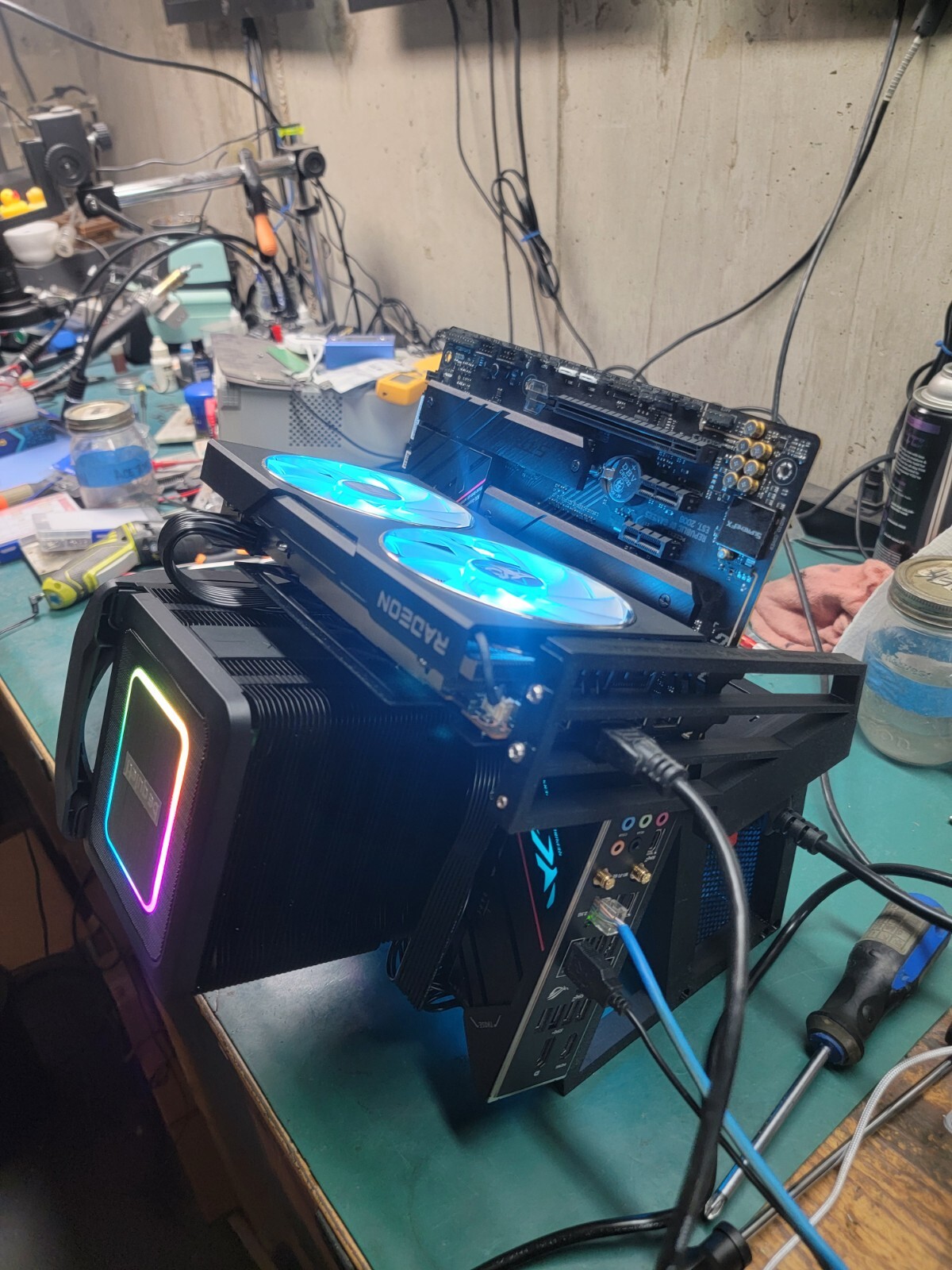 CPU + GPU Motherboard Frame Bench Holder Support Mining Miner RIG Crypto Mine
