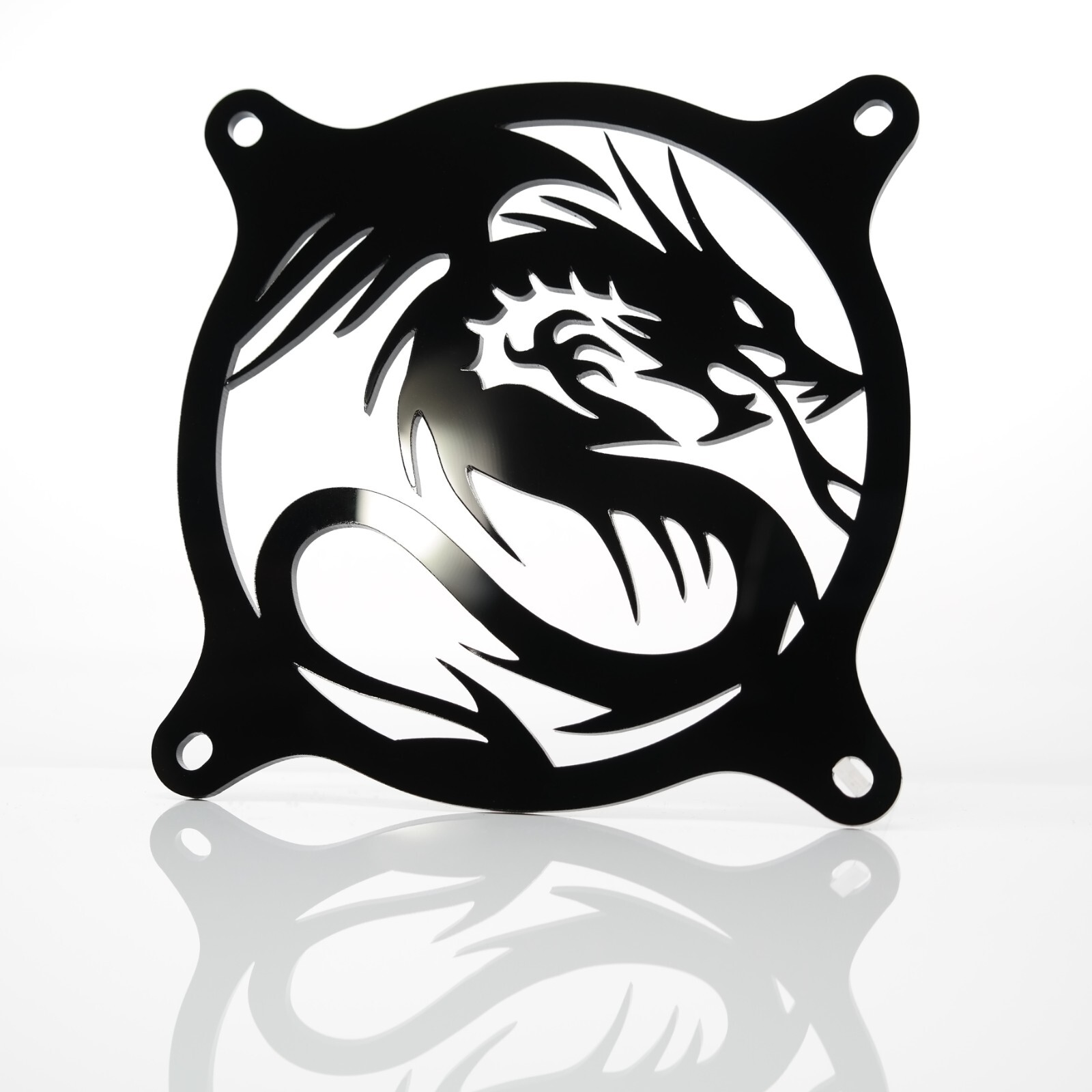 140mm FLYING DRAGON Computer Fan Grill Gloss Black Acrylic Cooling Cover