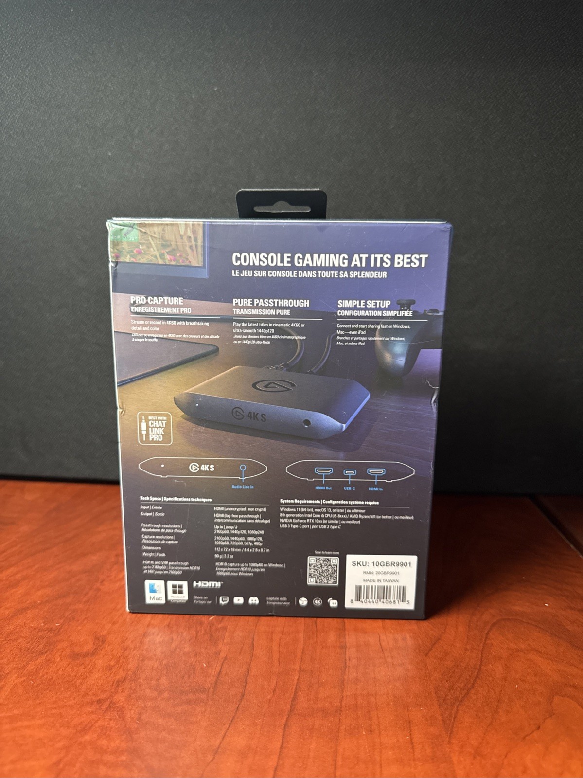 Elgato 4K S External Capture Card 10GBR9901 Next-Gen Console Capture NEW (6815)
