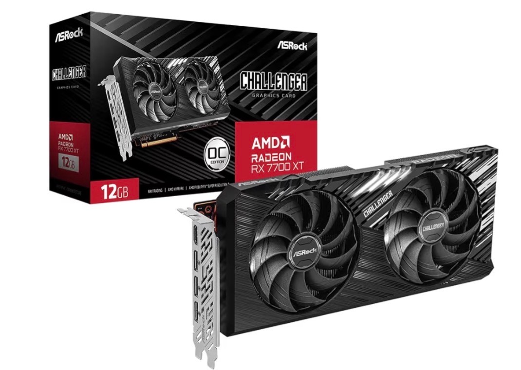 RX 7700 XT Challenger 12GB GDDR6 192-bit 0dB Silent Cooling 7680 x 4320 DisplayP