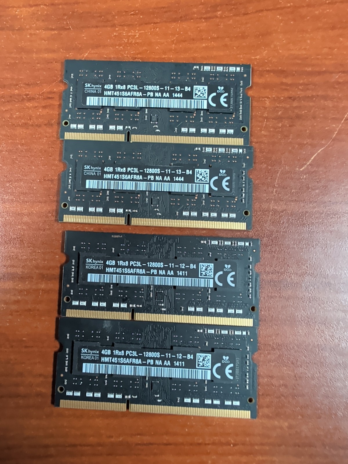 4- SK hynix 4GB PC3L-12800S (DDR3 1600) 1Rx8 204-Pin RAM HMT451S6AFR8A-PB 16 GB