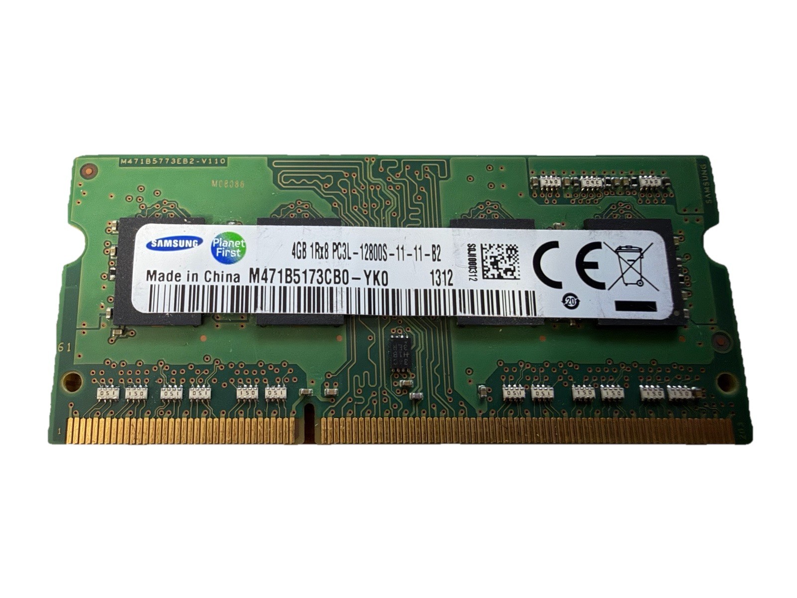 4GB DDR3 1600Mhz M471B5173CB0-YK0 SAMSUNG LAPTOP SODIMM MEMORY PC3L-12800S