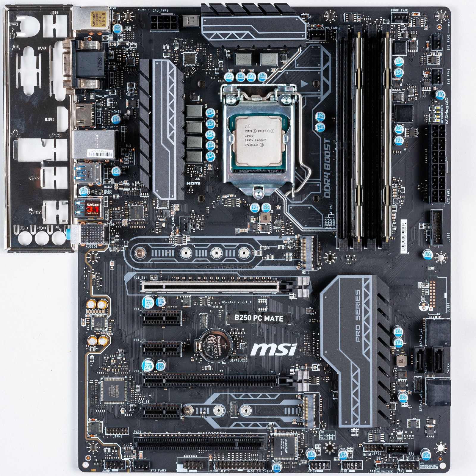 MSI B250 PC MATE LGA1151 ATX Motherboard 8GB DDR4 USB-C Intel Kaby Lake Ready