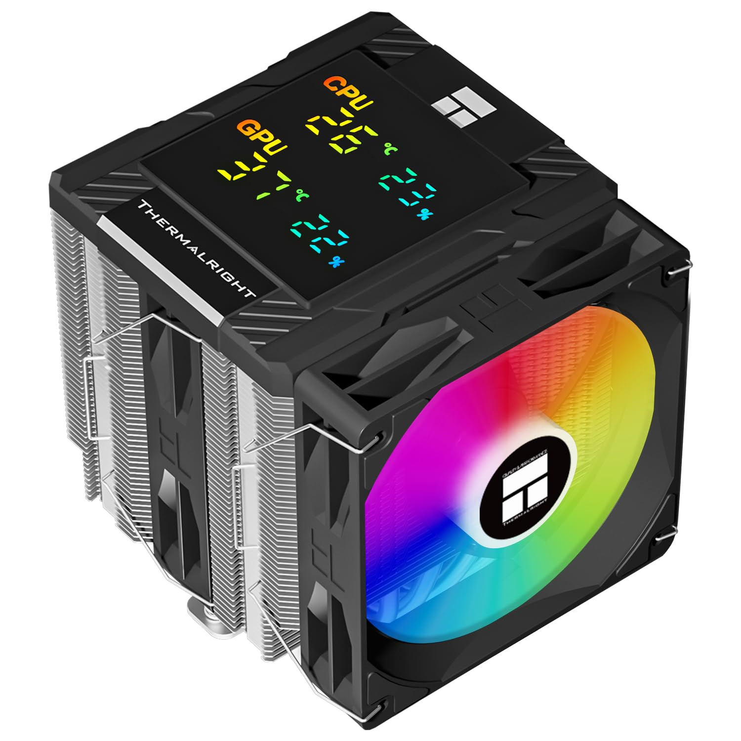 Peerless Assassin 120 Digital ARGB Black CPU Air Cooler, Digital Screen Top Cove