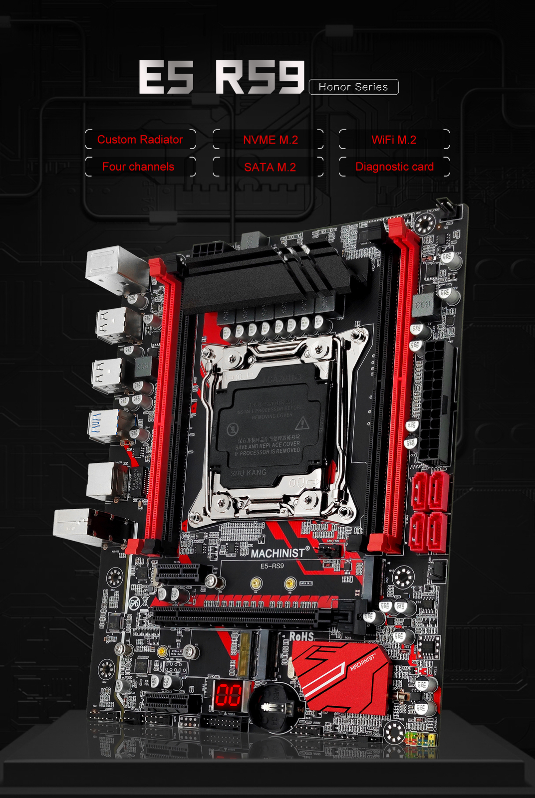 X99 Motherboard LGA 2011-3 slot Support four channel DDR4 ECC RAM XEON E5 V3