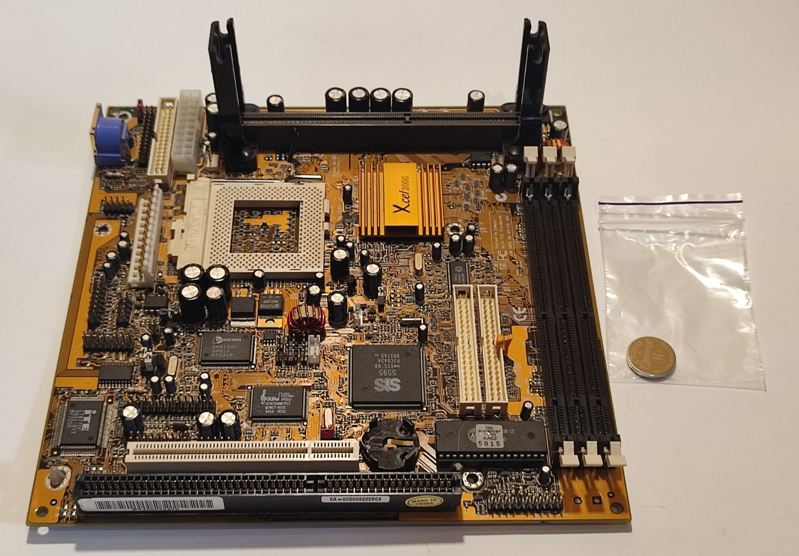 TESTED PC CHIPS M748LMRT DUAL Slot 1 / Socket 370 Motherboard Baby-AT PCI ISA