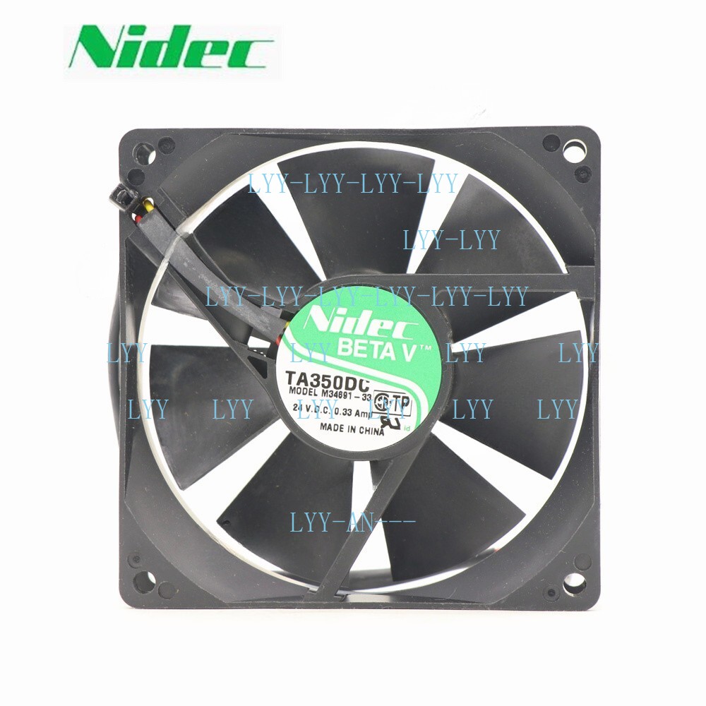 Nidec TA350DC M34691-33 Axial Fan DC24V 0.33A 92x92x25mm 3Wire Case /Chassis Fan