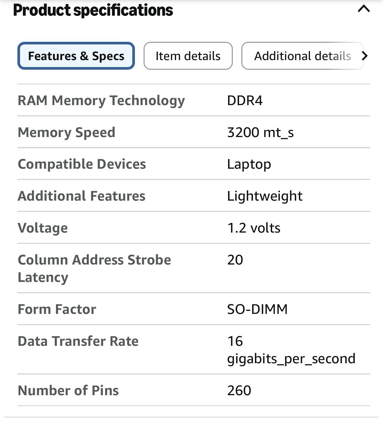 Kingston FURY Impact 16GB DDR4-3200 SO-DIMM 260-Pin Intel XMP KF432S20IB/16