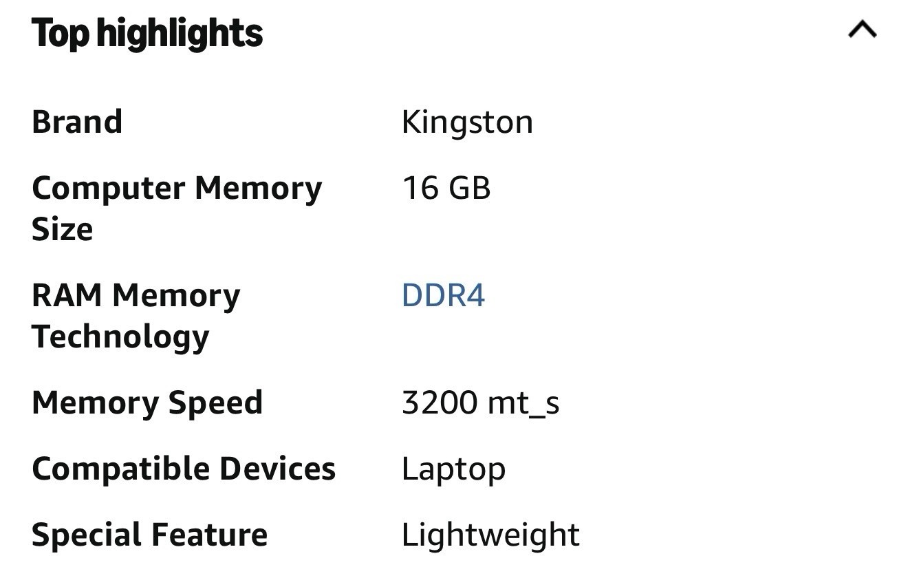 Kingston FURY Impact 16GB DDR4-3200 SO-DIMM 260-Pin Intel XMP KF432S20IB/16