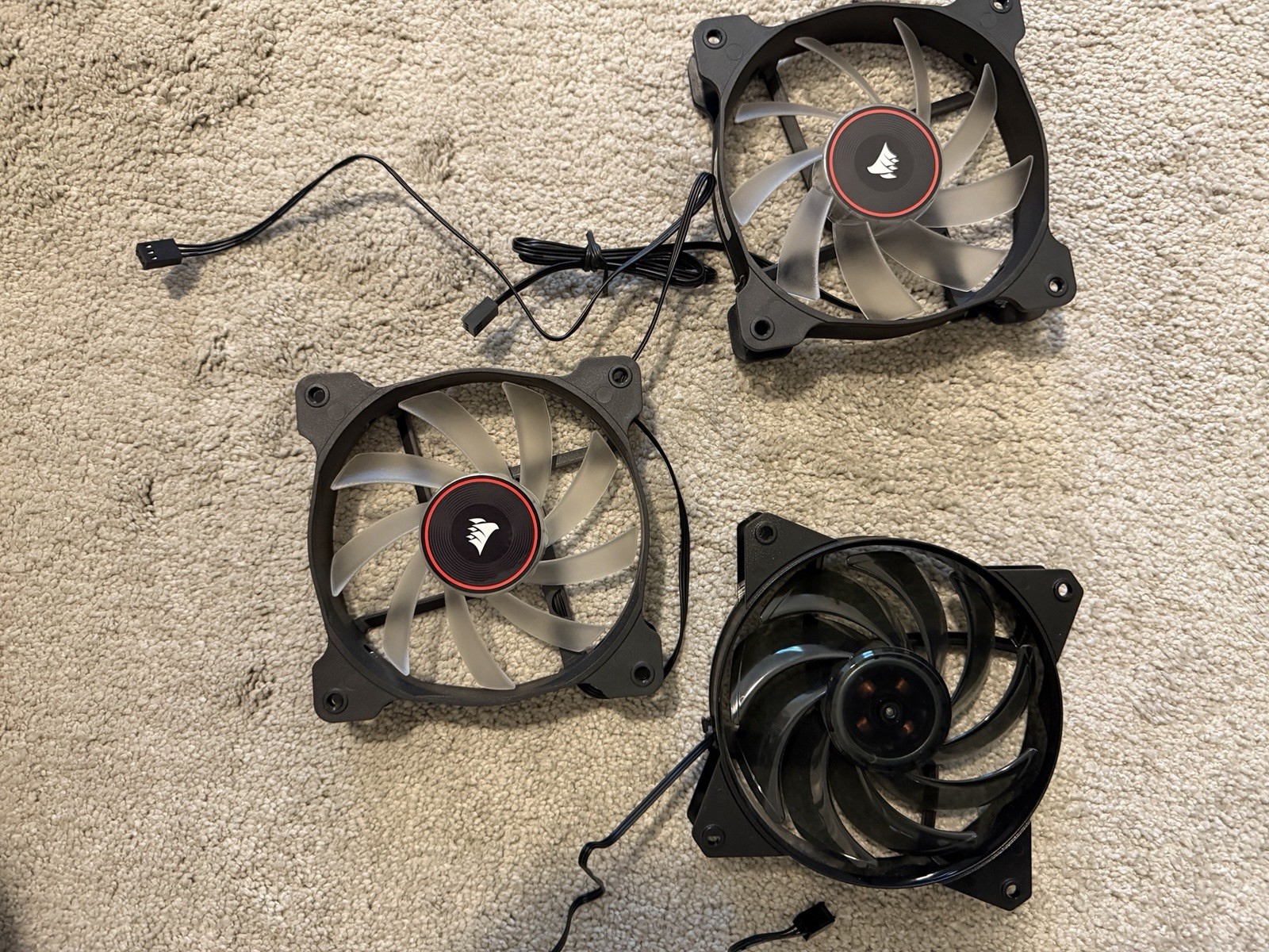 Lot of 3 120mm Black 4-Pin PWM Case Fans