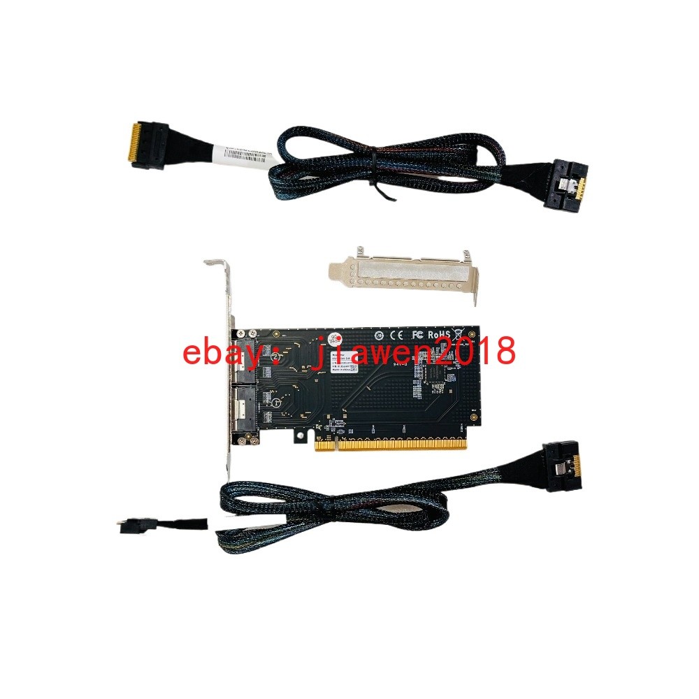 External PCI Express x16 to 2*SlimSAS 8i Adapter PCI-E TO SFF-8654+ 2*70CM cable