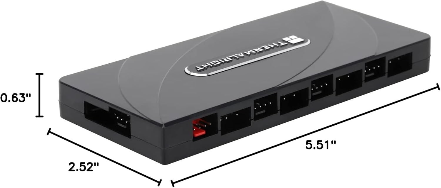 ARGB Fan HUB Controller Support 8 Groups of Fans, 8-Port 4 Pin PC Fan Control…