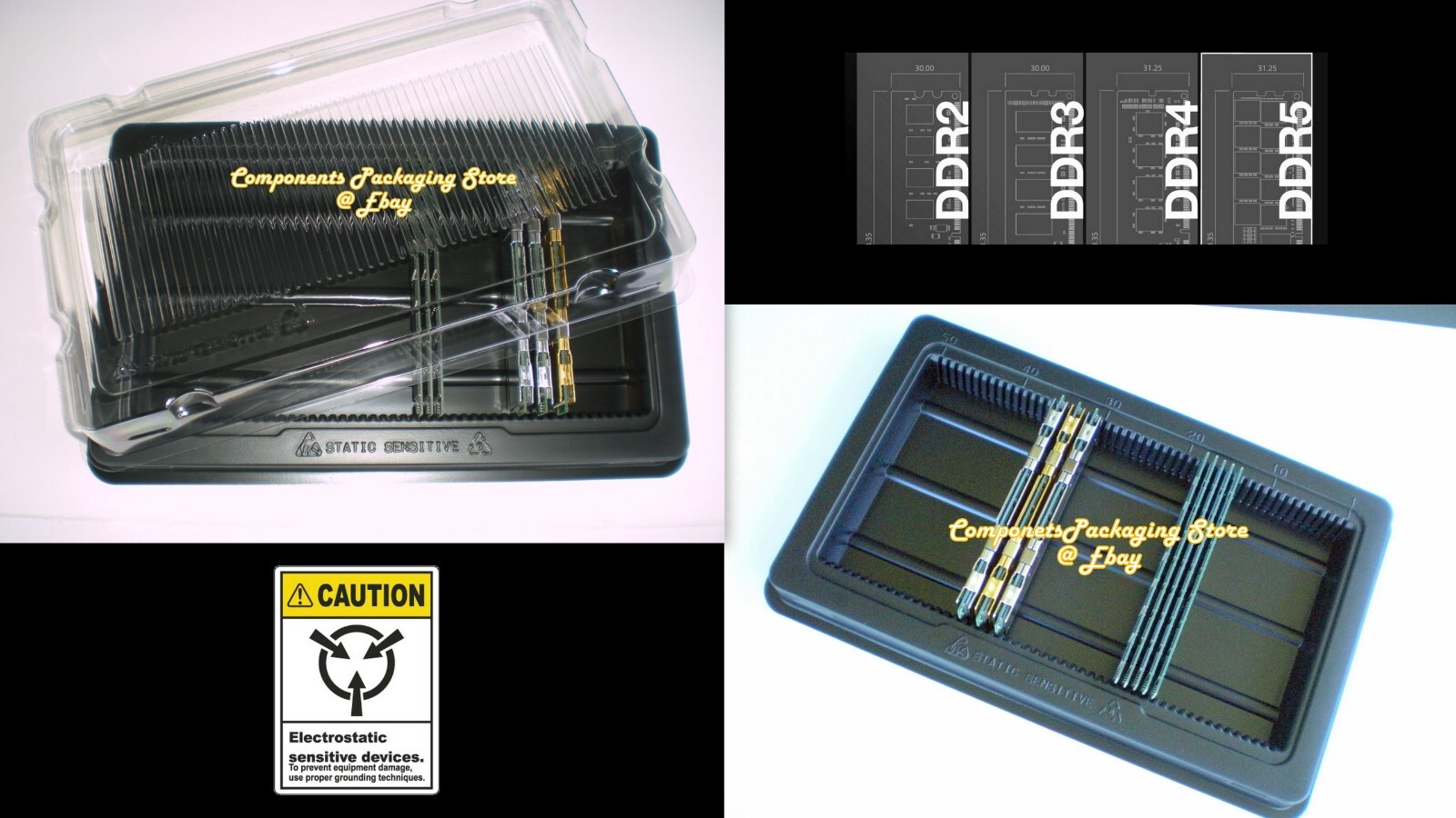 Memory-Sticks-Tray-Holder-Case-for-DDR5-DDR4-DDR3 DIMM Modules Lot of 2 5 12 20