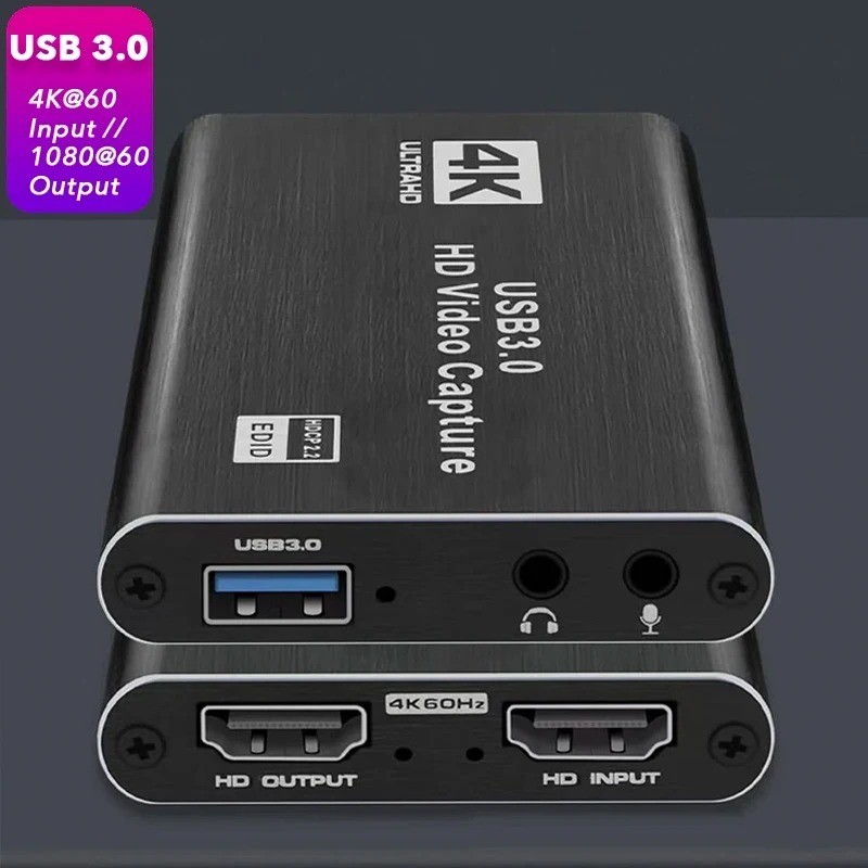 4K Audio Video Capture Card USB 3.0 HDMI Video Capture Device Full HD Recording