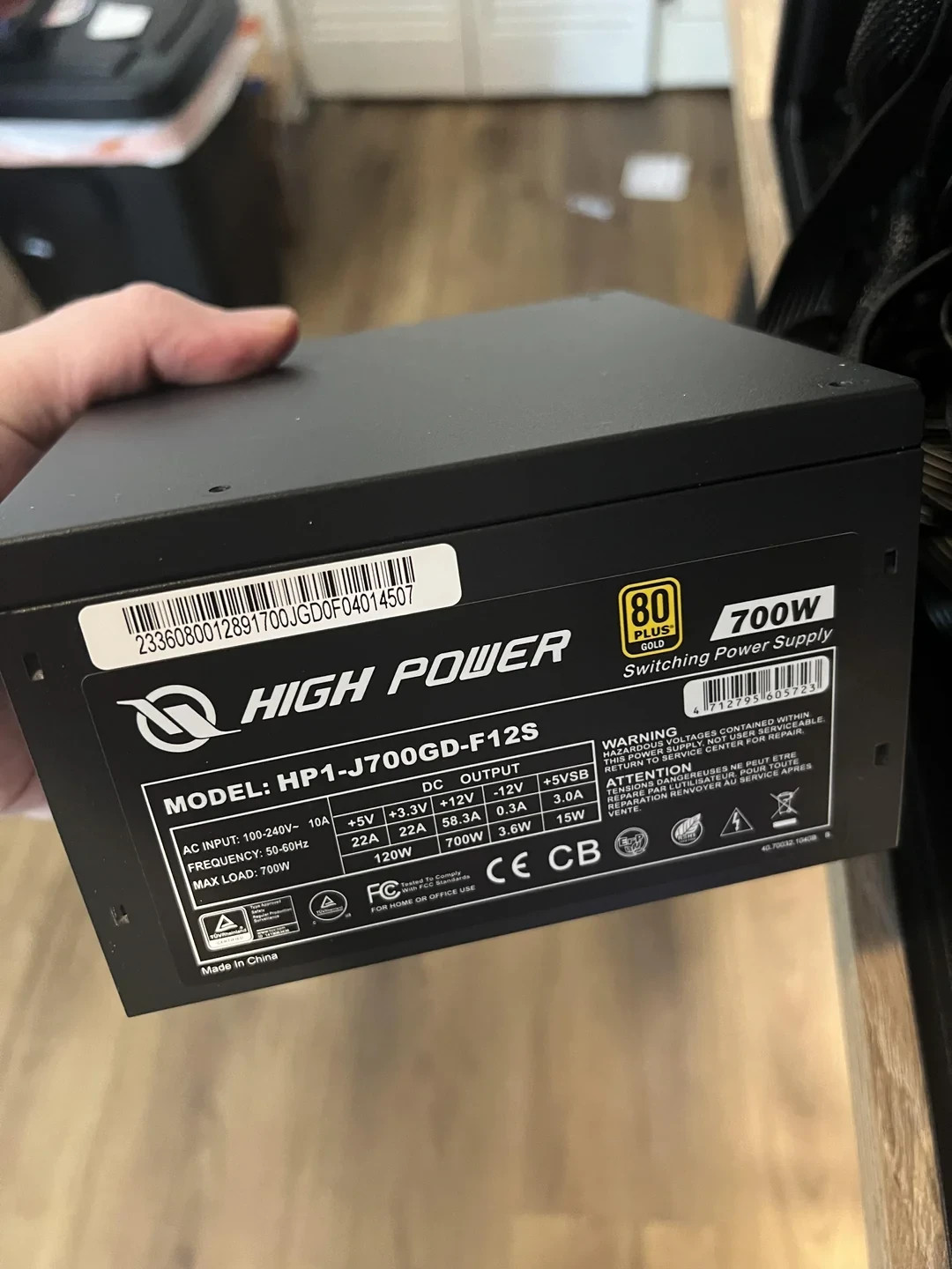 High Power HP1-J700GD-F12S 80 Plus Gold 700W Non Modular PSU Power Supply
