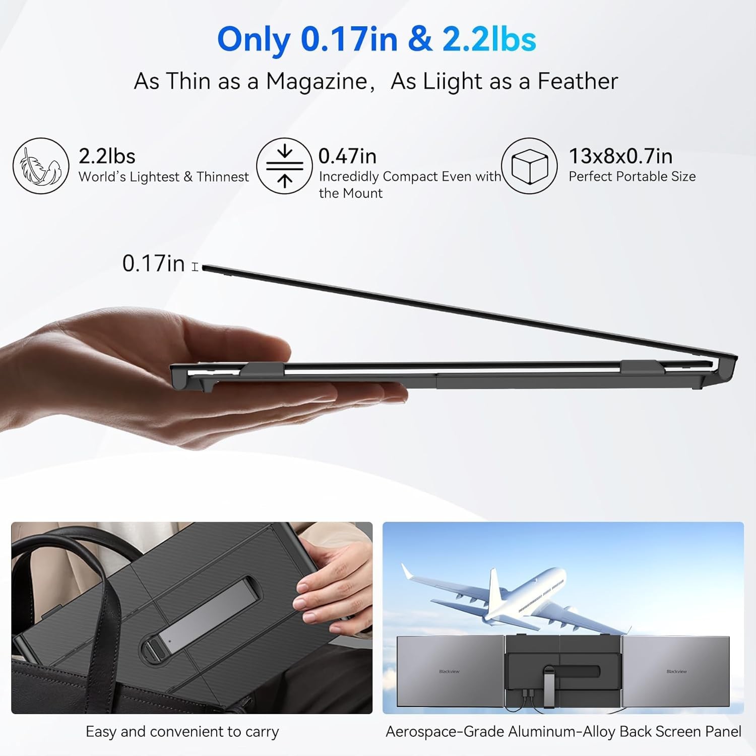Blackview DCM6 Triple Laptop Screen Extender,14″ 1080P FHD IPS Portable External