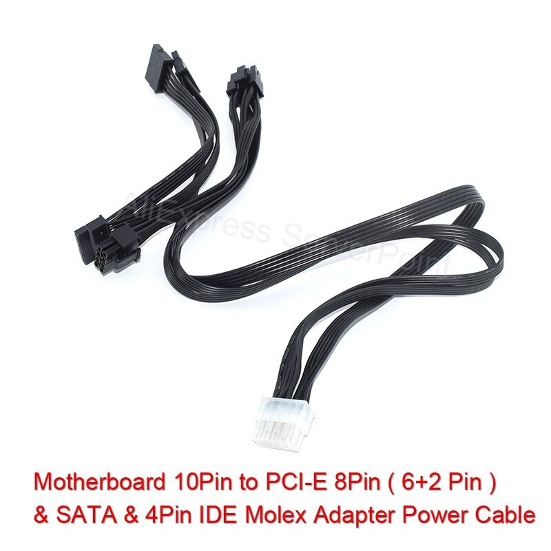 10Pin To PCI-E 8Pin ( 6+2 Pin ) & SATA & 4Pin IDE Power Cable For HP DL380G6 G7