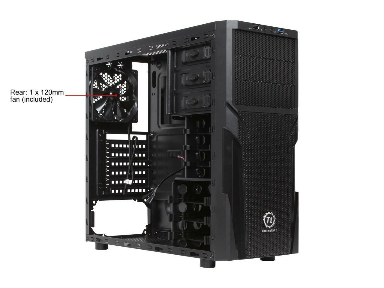 Thermaltake Versa H21 Mid Tower Computer Case with USB 3.0 and All-Black Interio
