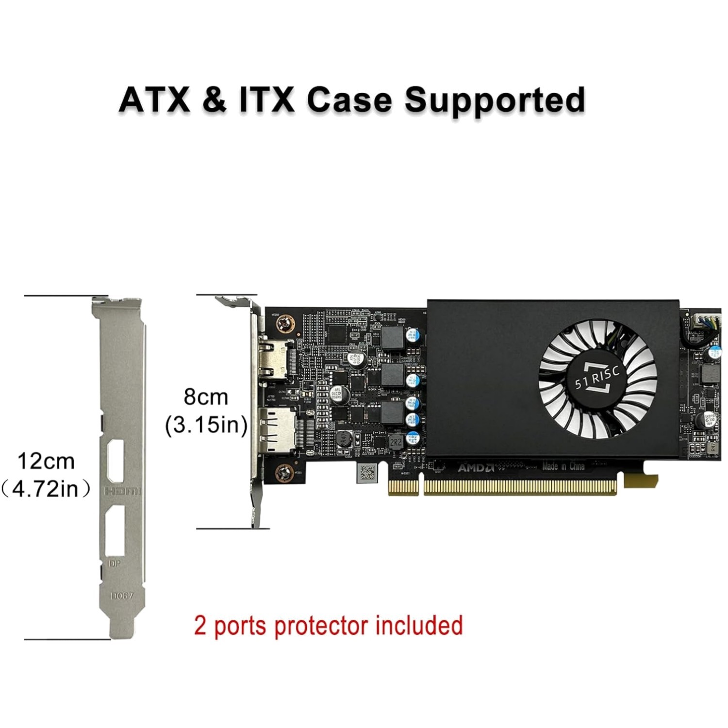 RX 550 LP Graphics Card 4GB GDDR5 – Gaming 4K Display/`