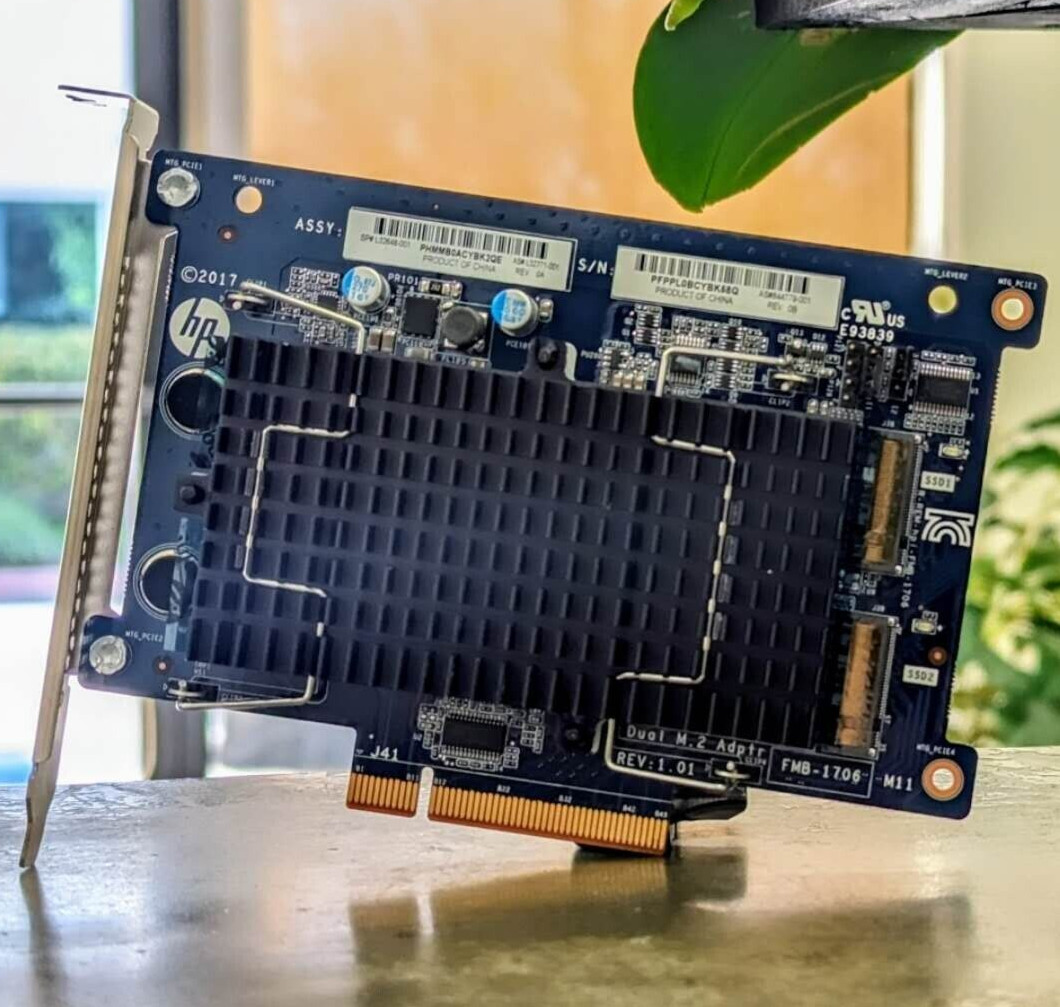 2x M.2 NVMe PCIe Adapter Card | PCIe x8 | Dual M.2 Slots 22110/2280/2260/2242