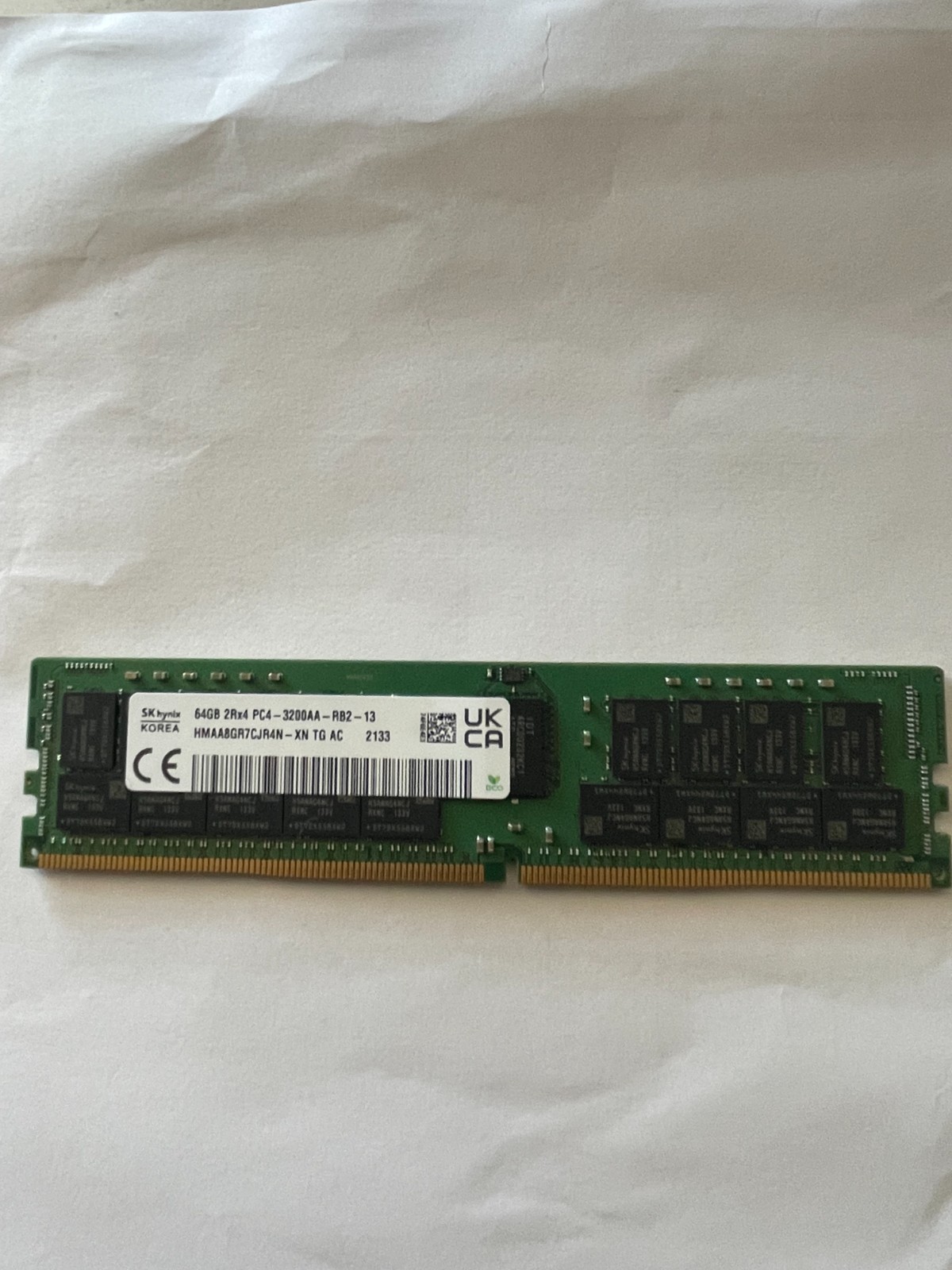 SK Hynix 64GB 4DRx4 PC4-3200AA-RB2-12 HMAA8GR7CJR4N-XN-TG-AC- 2133 Server Memory