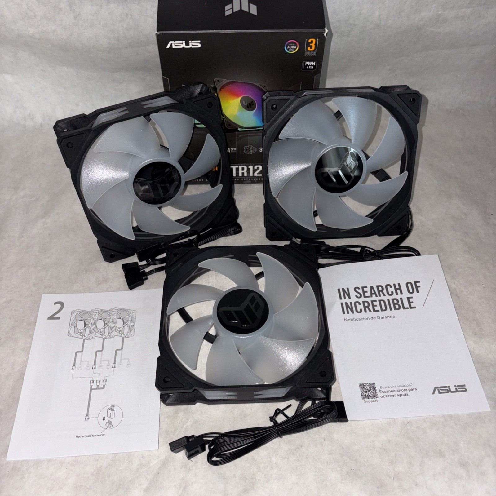 ASUS Case Fan 120mm 3 Pack Aura Sync TUF Gaming TR120 ARGB Fan-fan only