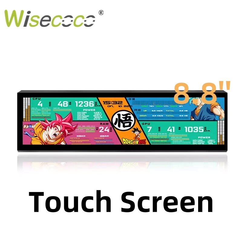 8.8″ Long Strip LCD Touch Screen 1920*480 HDMI Sub-Display Monitor for Computer