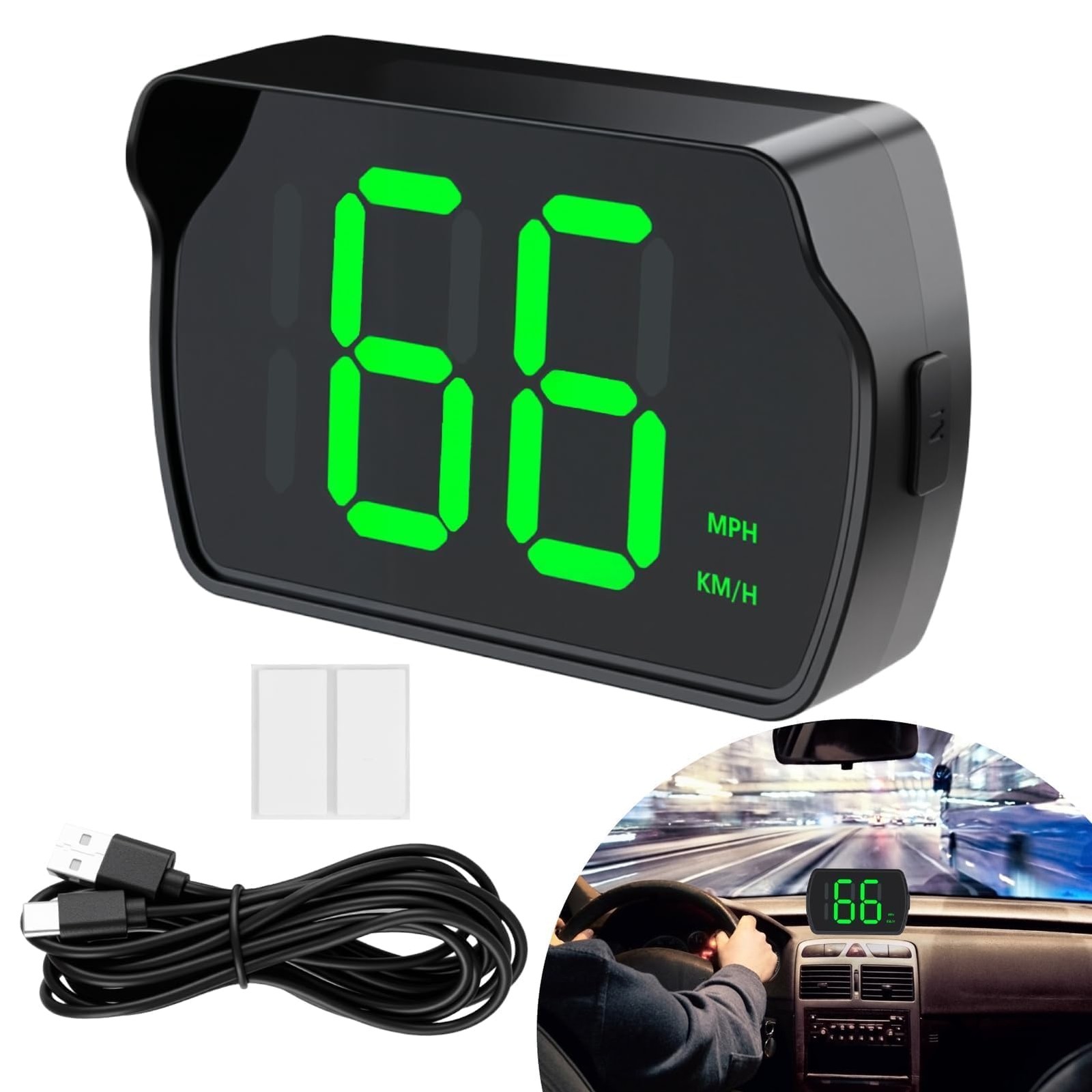 GUGUMO GPS Digital Speedometer for Car, Universal HUD Speed Meter with Large …