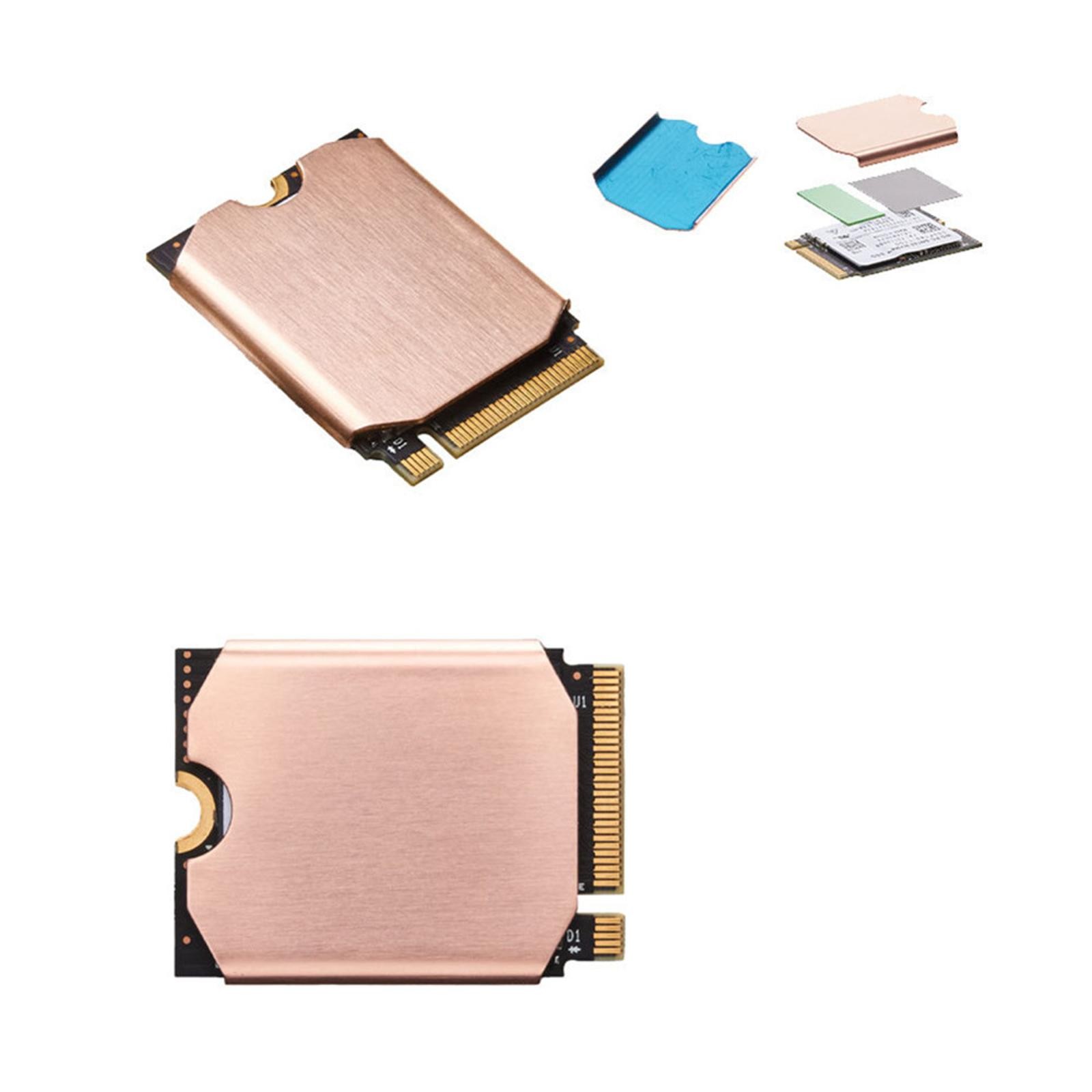 Copper Heat Sink Solid State Disk Radiator Rust-Proof for Steam Deck M.2 2230 E