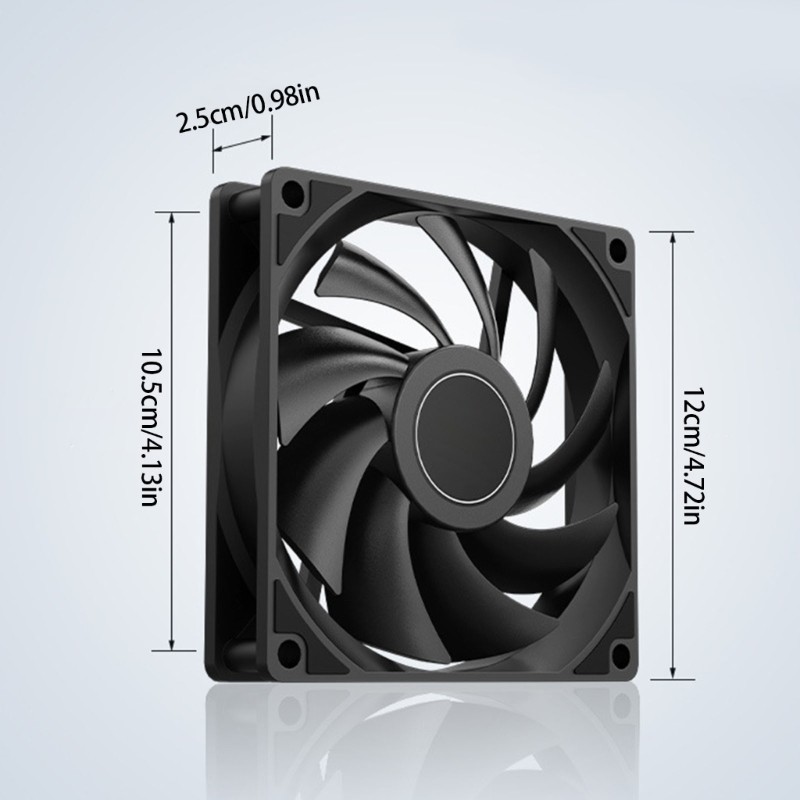 12V CPU Cooling Fan with Light 1200RPM PC Computer Case Quiet Fan