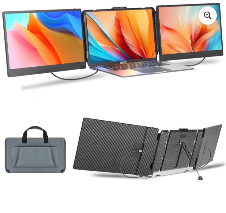 Dual Screen 14″ IPS Laptop Screen Extender 1080p 16:9 Black