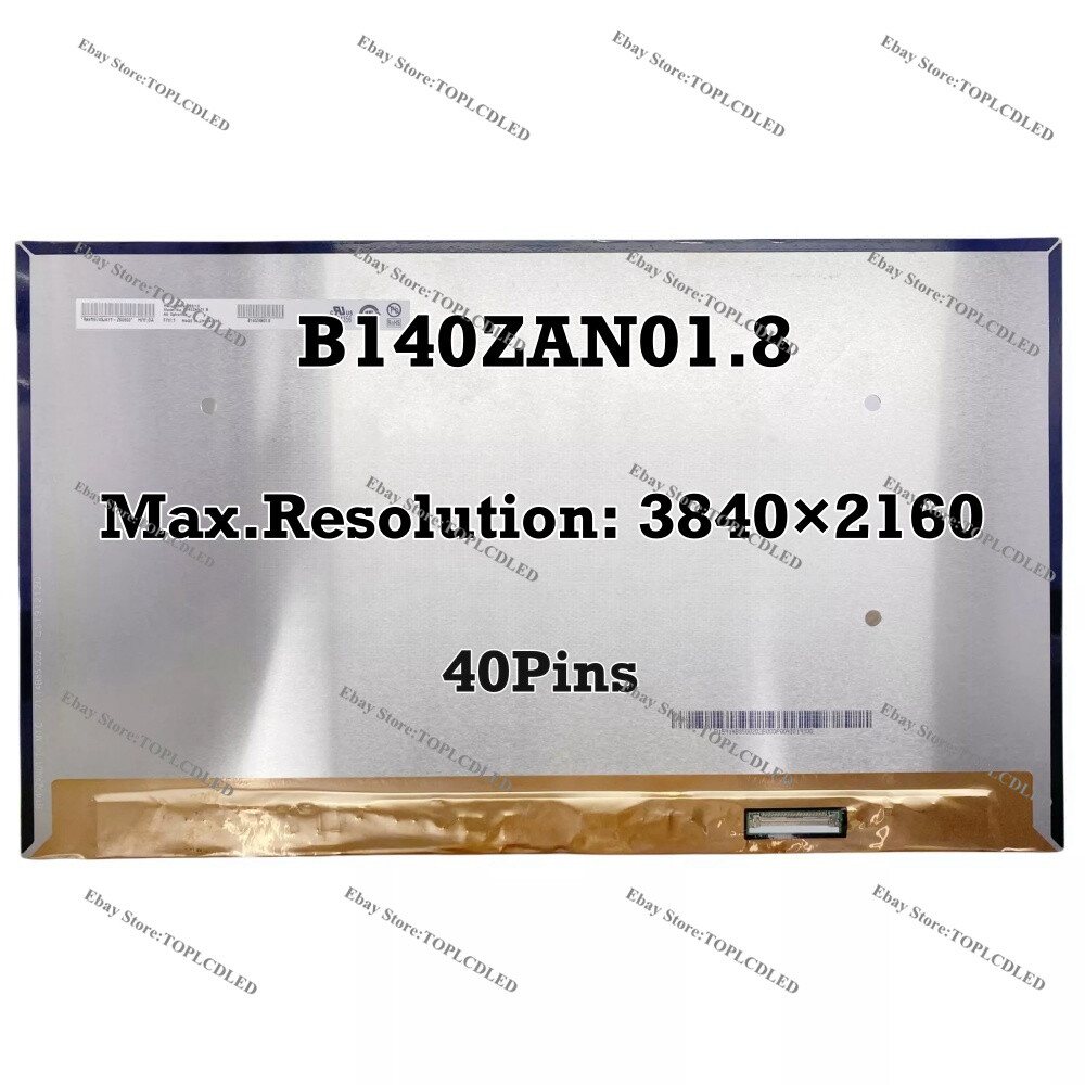 LCD Screen B140ZAN01.8 14.0″ 16:9 EDP 40 Pin UHD 3840×2160 4K Digitizer