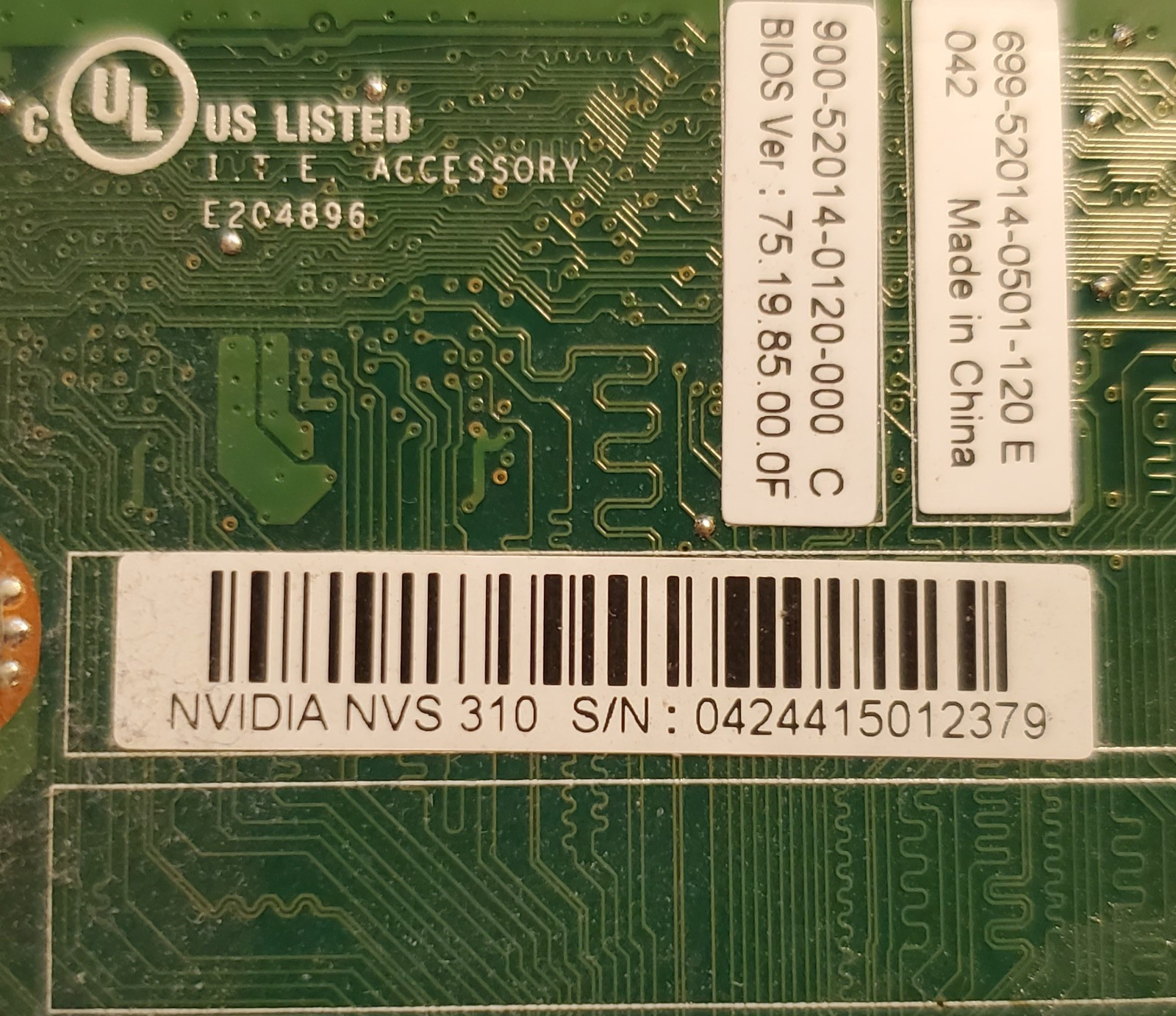 NVIDIA NVS310 512MB GDDR3 64bit P2014 Video Card PCIe, 2-DisplayPort ports