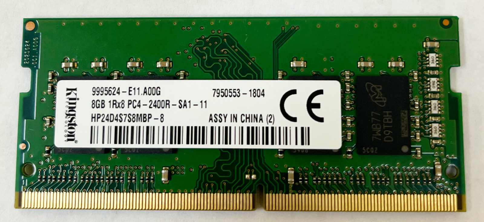Kingston 8GB PC4 1RX8 2400 HP24D4S7S8MBP SO-DIMM *TESTED*