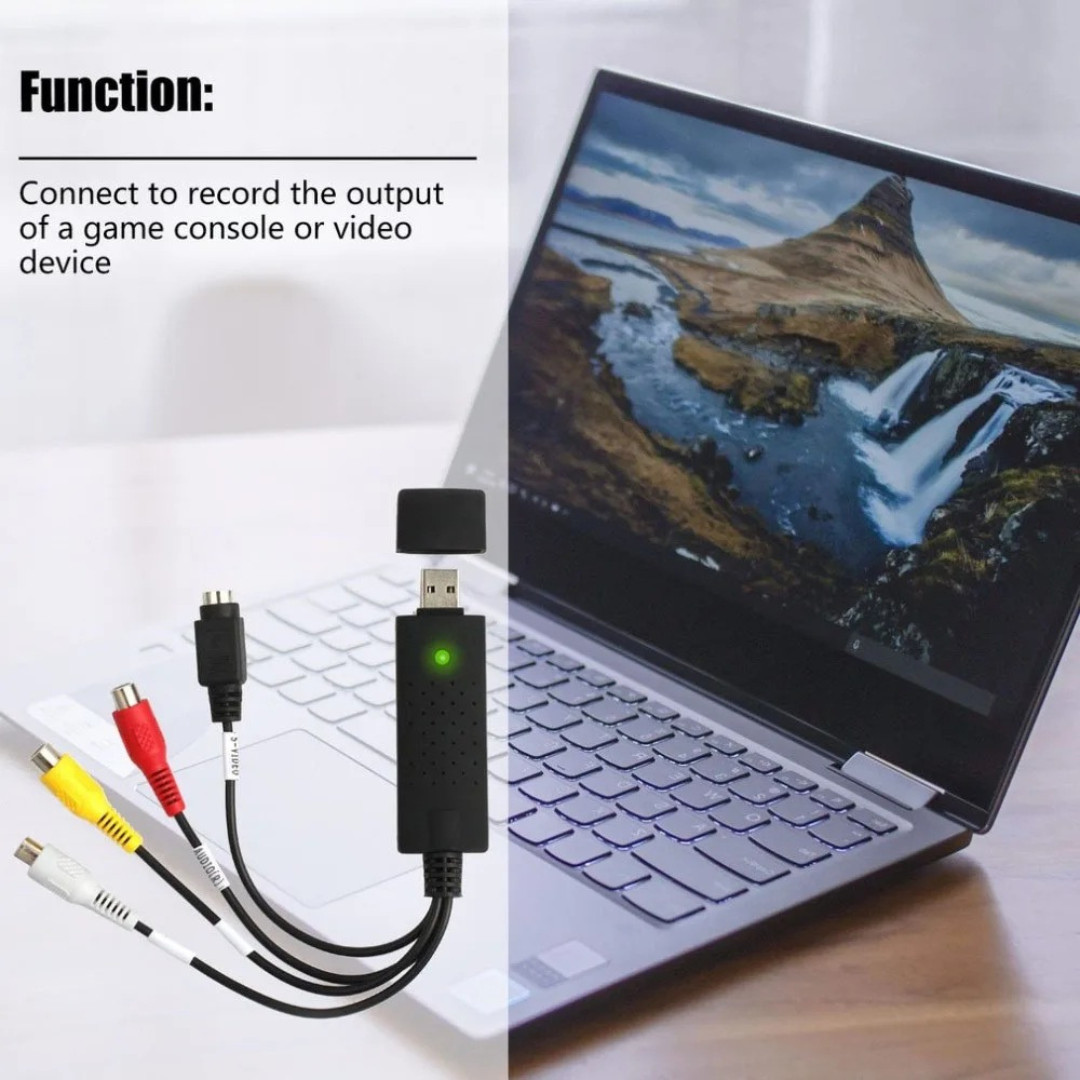 USB Audio Video Capture Card Adapter with USB Cable USB 2.0 to RCA Video Capture