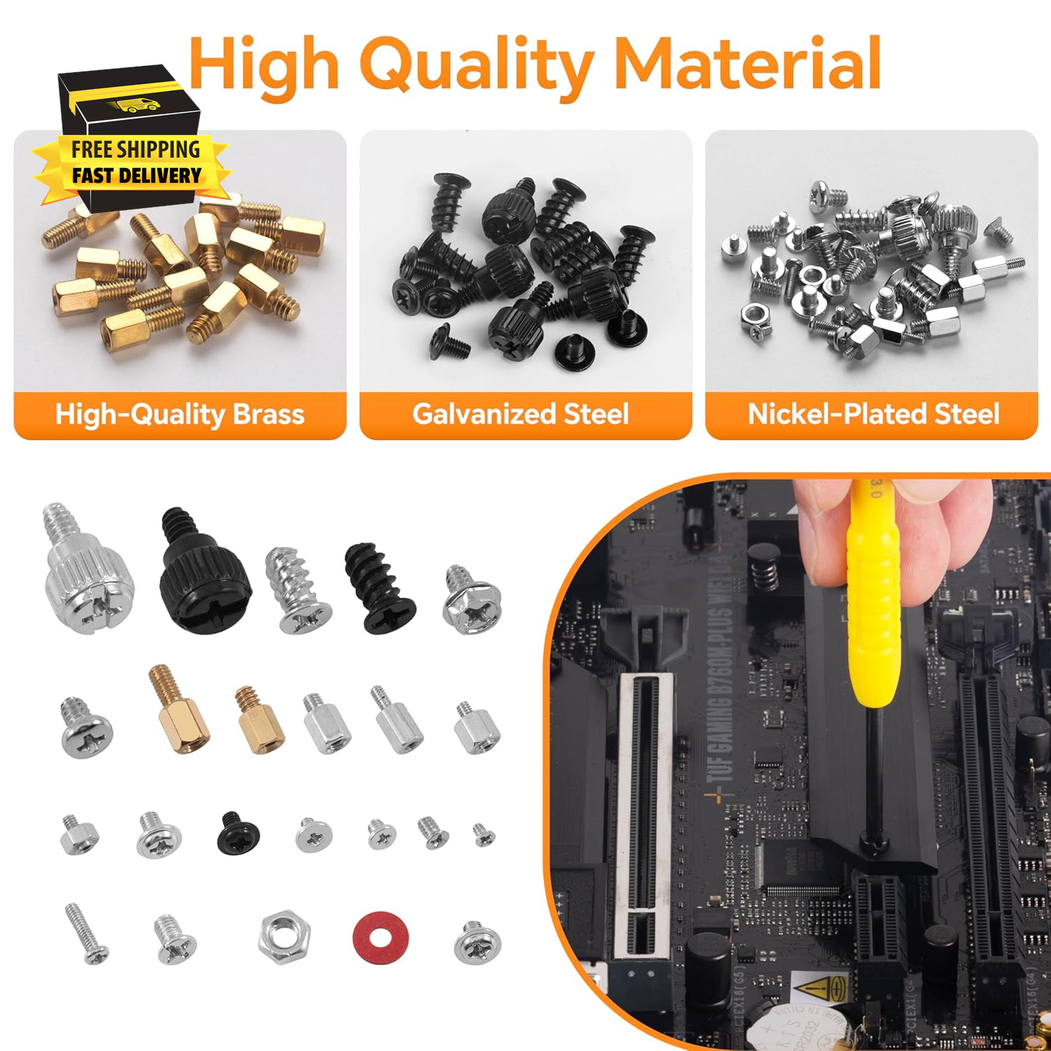 23Sizes M.2 Computer Screws Standoff Nut ATX SSD Mounting Screw Kit for Motherbo