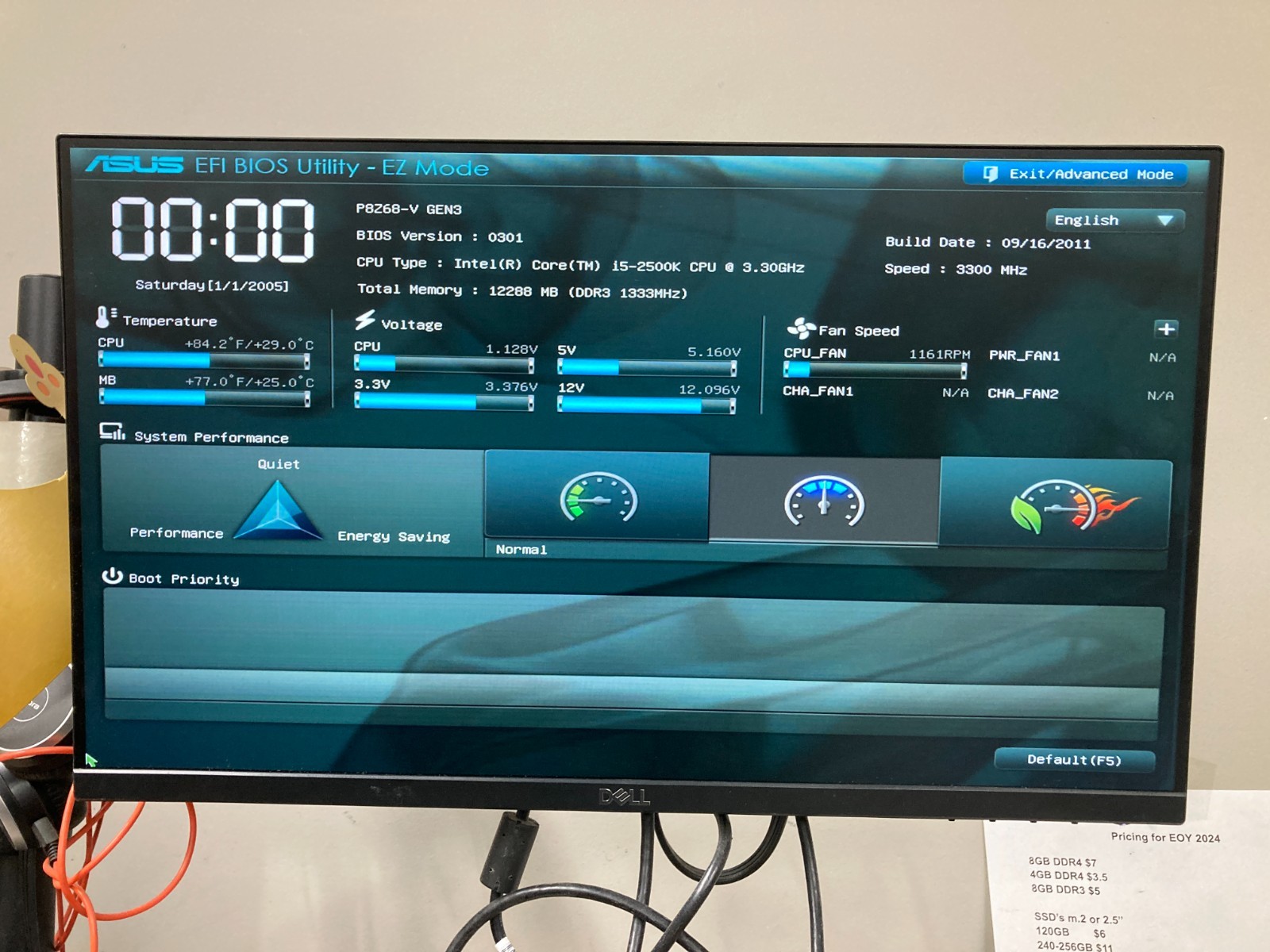 Asus P8Z68-V/GEN3 w/ LGA1155 i5-2500K 3.3GHz 4GB DDR3 Ram 2nd/3rd Gen ATX