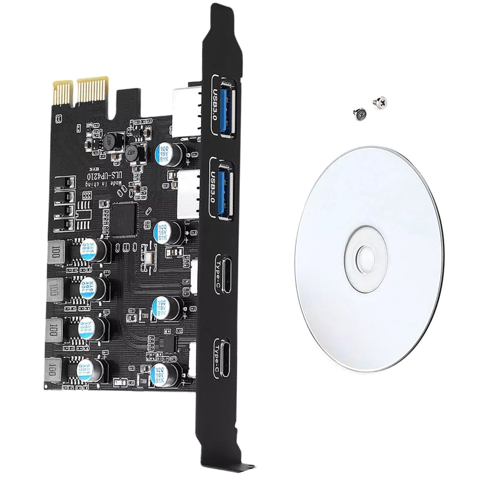 4 Port USB 3.0 PCI-Express Extension Card 2*USB-A 2*USB-C USB3.0 5Gbps