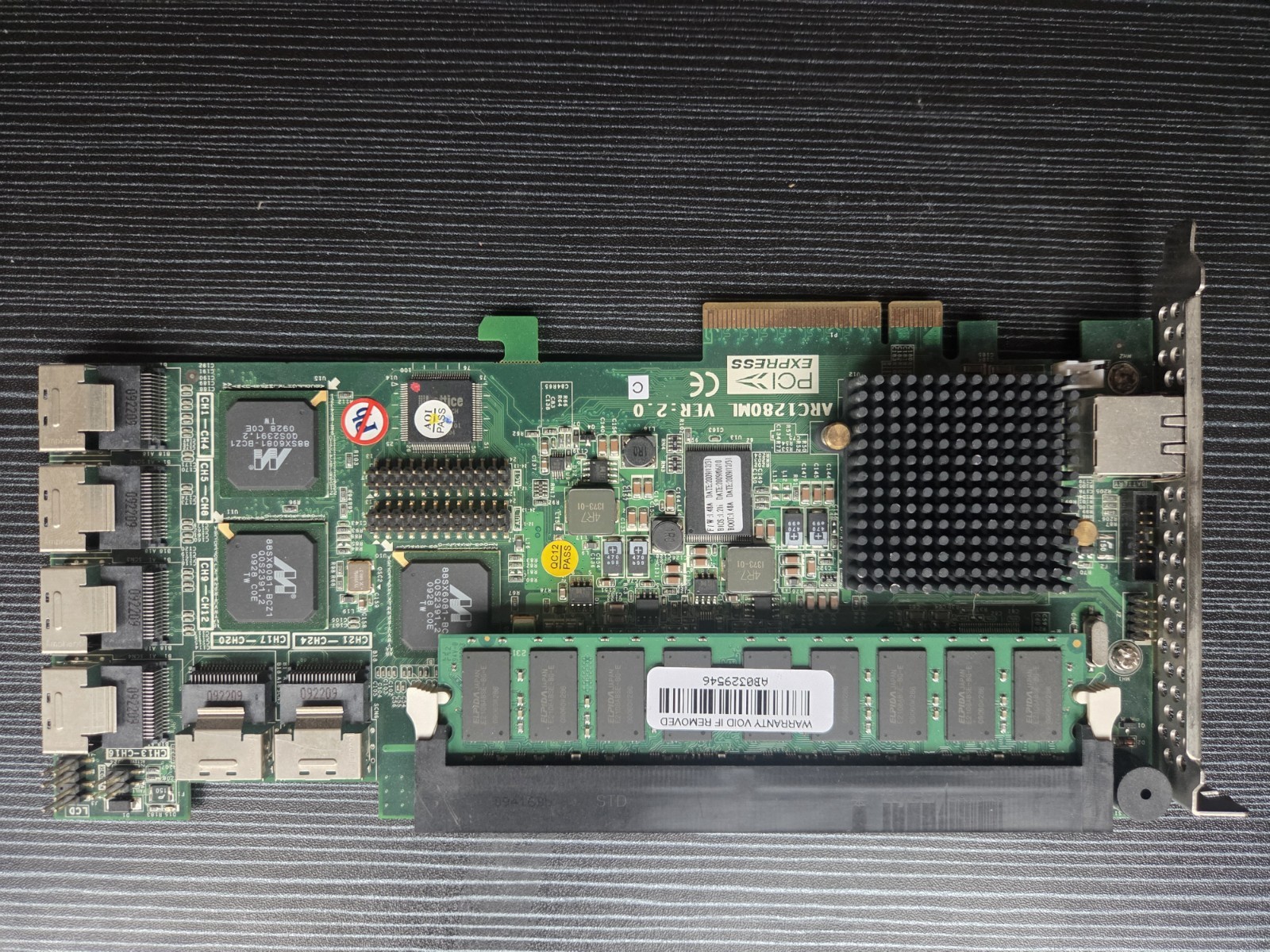 Areca ARC-1280ML 3Gbps SATAII/SAS Raid PCIe Adapter Card 71-1280D1-ML20
