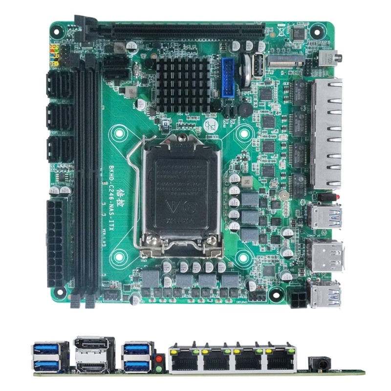 Compactly ITX Motherboards 8 SATA3.0 4×2.5gb Ethernet Double M.2 Slots DDR4