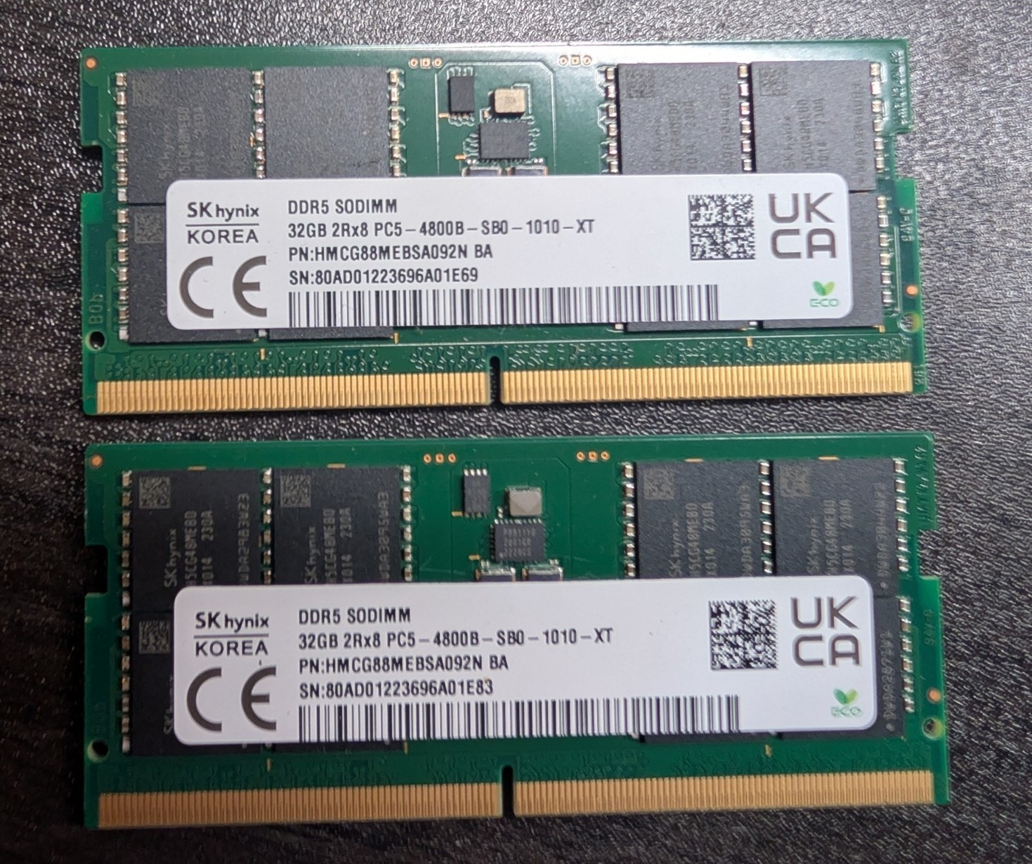 SK Hynix 64GB (2x32GB) DDR5 4800MHz Laptop Memory SODIMM