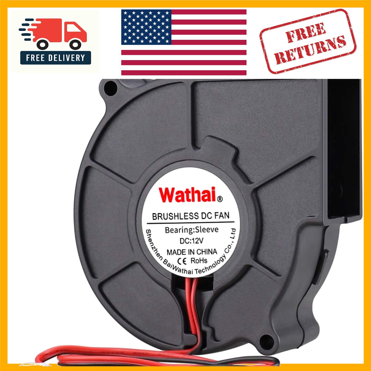 Versatile 12V Centrifugal Fan – 2-Pin Connection, Long Lifespan for All Devices