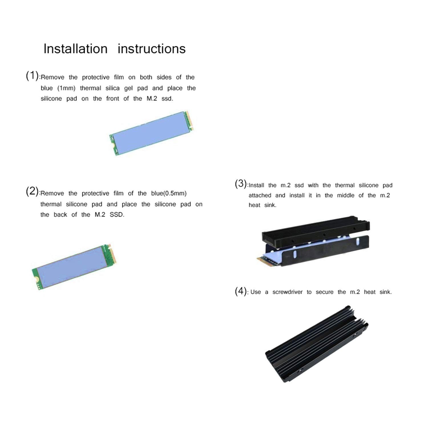 Efficient M.2 2280 SSD Cooling Solution – Aluminum Heat Sink for Optimal Use