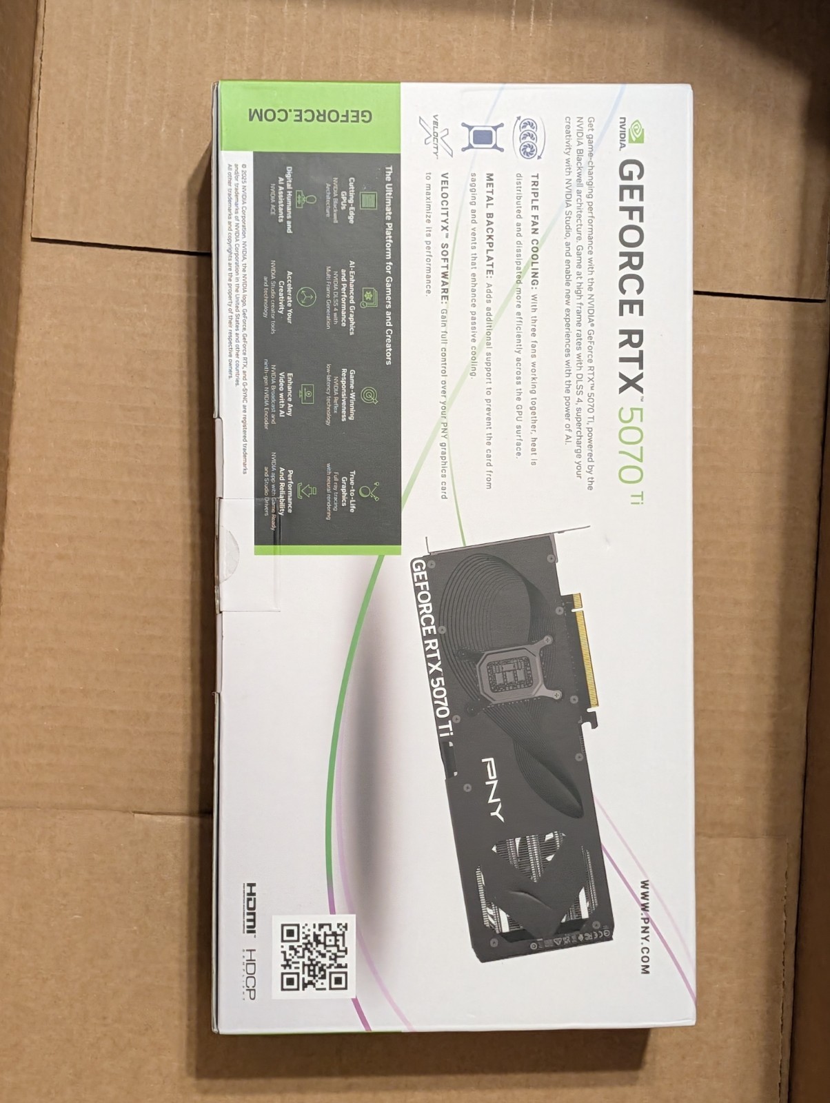 PNY NVIDIA GeForce RTX 5070 Ti 16GB OC Video Graphics Card – New/Sealed